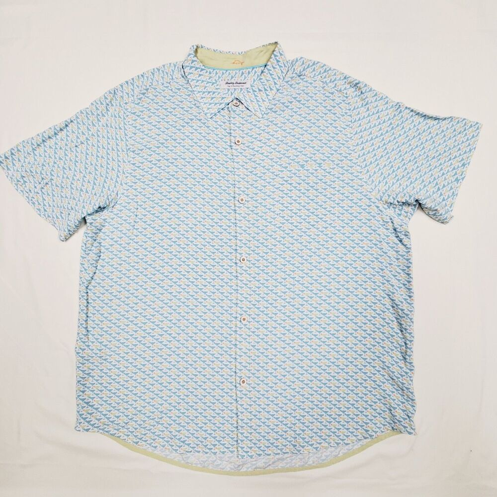 XXL Tommy Bahama Opal Teal Green Veracruz Cay Cocktail Mixer Shirt 56"